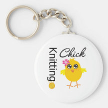 Knitting Chick Key Chain