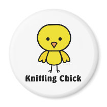 Knitting Chick Refrigerator Magnet