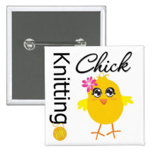 Knitting Chick Pins