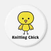 Knitting Chick Refrigerator Magnet