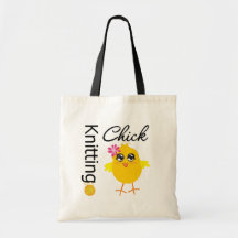 Knitting Chick Tote Bag