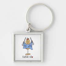 Knitting Nut T-shirts and Gifts Keychain