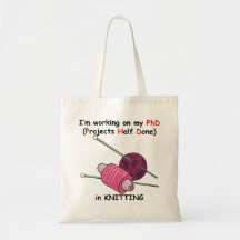 Knitting PhD Canvas Bags