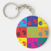 Knitting Pop Art Key Chains