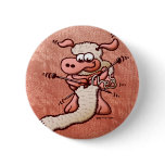 Knitting Sheep Pinback Button