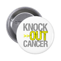 Knock Out Cancer - Bladder Cancer Pinback Buttons