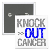 Knock Out Cancer - Male Breast Cancer Pinback Button