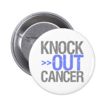Knock Out Cancer - Stomach Cancer Pinback Button