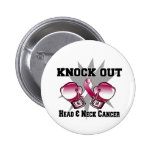 Knock Out Head and Neck Cancer Pinback Buttons