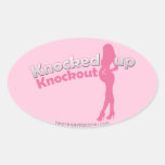 Knocked Up Knockout Baby Shower Mom-to-Be Oval Sticker