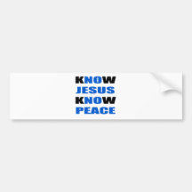 kNOw Jesus kNOw Peace Bumper Sticker