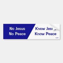 Know Jesus, Know Peace Bumper Stickers
