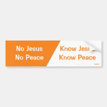 Know Jesus, Know Peace Bumper Stickers