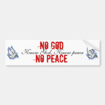 Know/No Peace Bumper Stickers