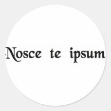 Know thyself. round sticker