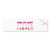 Know Your Guitar - Emo Alternative Grunge Rock Bumper Stickers
