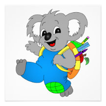 Koala Bear with backpack Invite