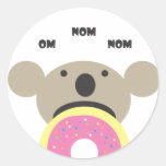 Koala Doughnut Diet Round Stickers