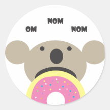Koala Doughnut Diet Round Stickers