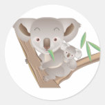 Koala Family Round Stickers
