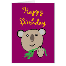 koala, HappyBirthday Card
