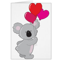 Koala Heart Balloons Greeting Cards