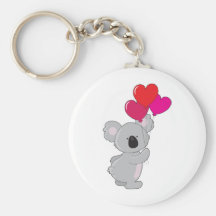 Koala Heart Balloons Keychain