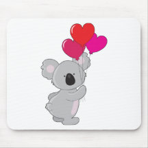 Koala Heart Balloons Mouse Mat
