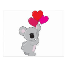 Koala Heart Balloons Post Card