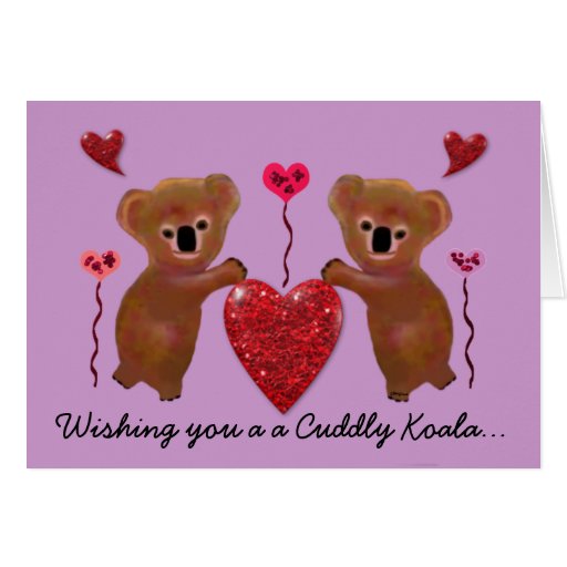 Koala Valentine Hearts Cards | Zazzle