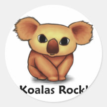 Koalas Rock! Round Sticker