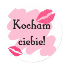 Kocham ciebie - Polish I love you Round Stickers