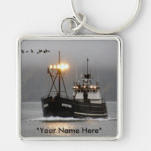 Kodiak, Crab Boat in Dutch Harbour, Alaska Key Chains