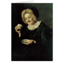 Kofetarica Coffee Drinker Painting Greeting Cards