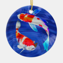 Kohaku Duo in Deep Blue Pond Ornaments
