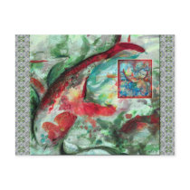 Koi Carp Fish Painting Post Card