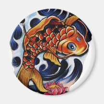 koi carp lilly refrigerator magnets