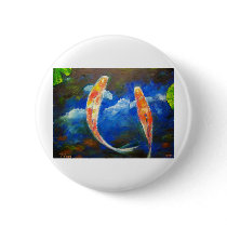 Koi Fish Cloud Reflections Pin