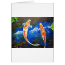 Koi Fish Cloud Reflections Greeting Card