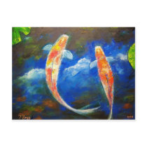 Koi Fish Cloud Reflections Post Cards