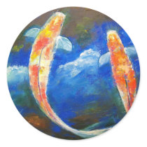 Koi Fish Cloud Reflections Sticker