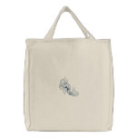 Koi fish embroidered reusable canvas tote bag embroidered bags