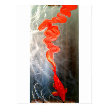 Koi fish on metal 'Breaking Free' Post Cards