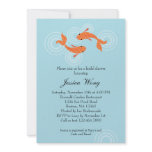 Koi Fish Pond Bridal Shower Invitation