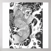 koi fish print