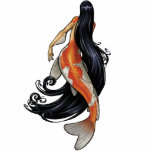 Koi Mermaid cutout Pin/Ornament/Magnet photo sculptures