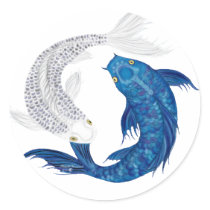 Koi Regal Blue Ghost silver Stickers