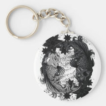 Koi Yin Yang Vector Illustration Keychains