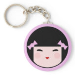 Kokeshi Doll Face Keychain