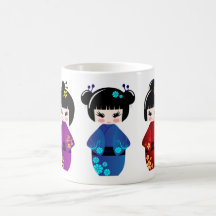 Kokeshi dolls mug